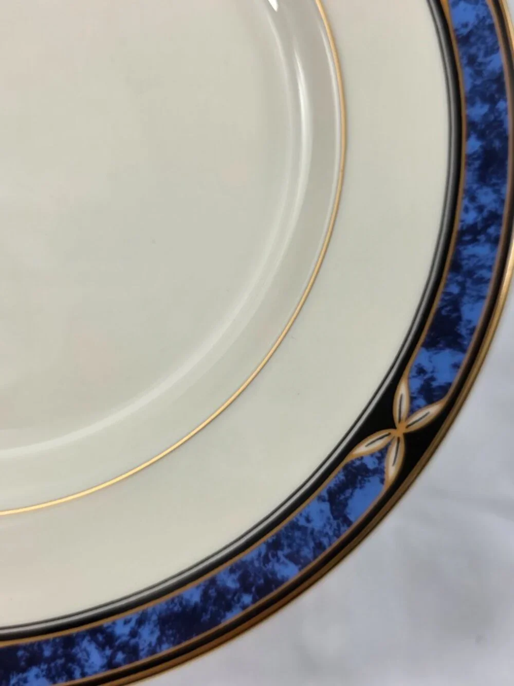 Lenox Mountain View American Home Salad Plate Blue Marble Rim